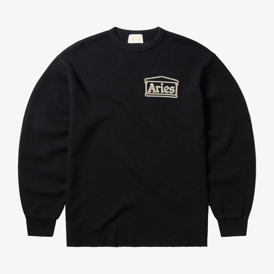 Waffle LS Tee Black