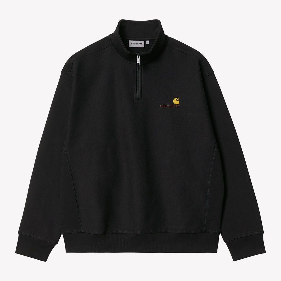 Half Zip American Script Sweat Black