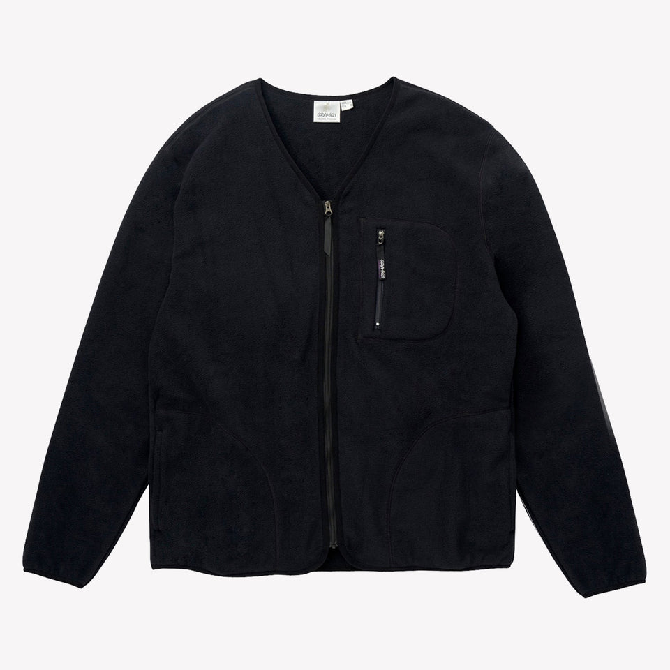 Fleece Cardigan Black