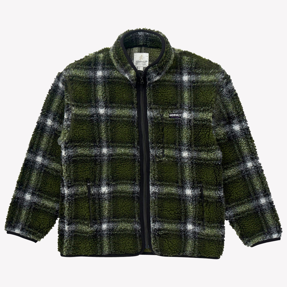 Shadow Plaid Sherpa Jacket  Olive Plaid