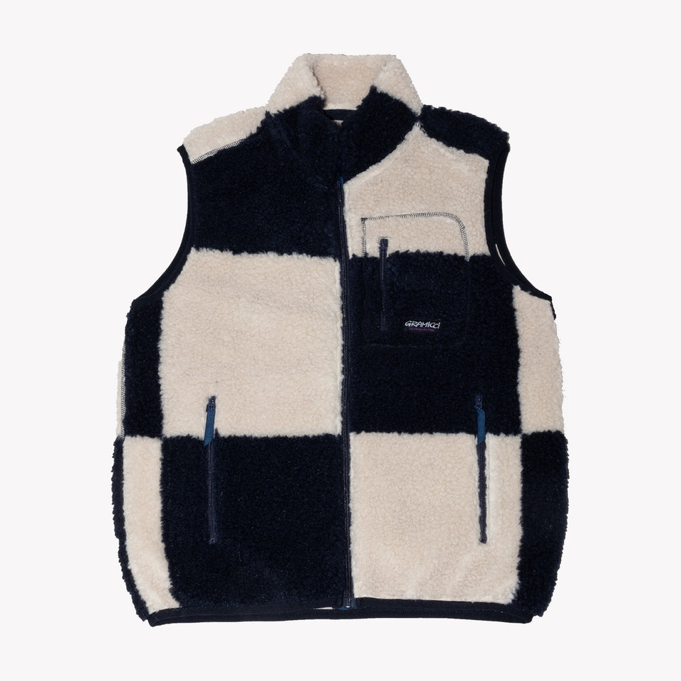 Checkered Sherpa Vest