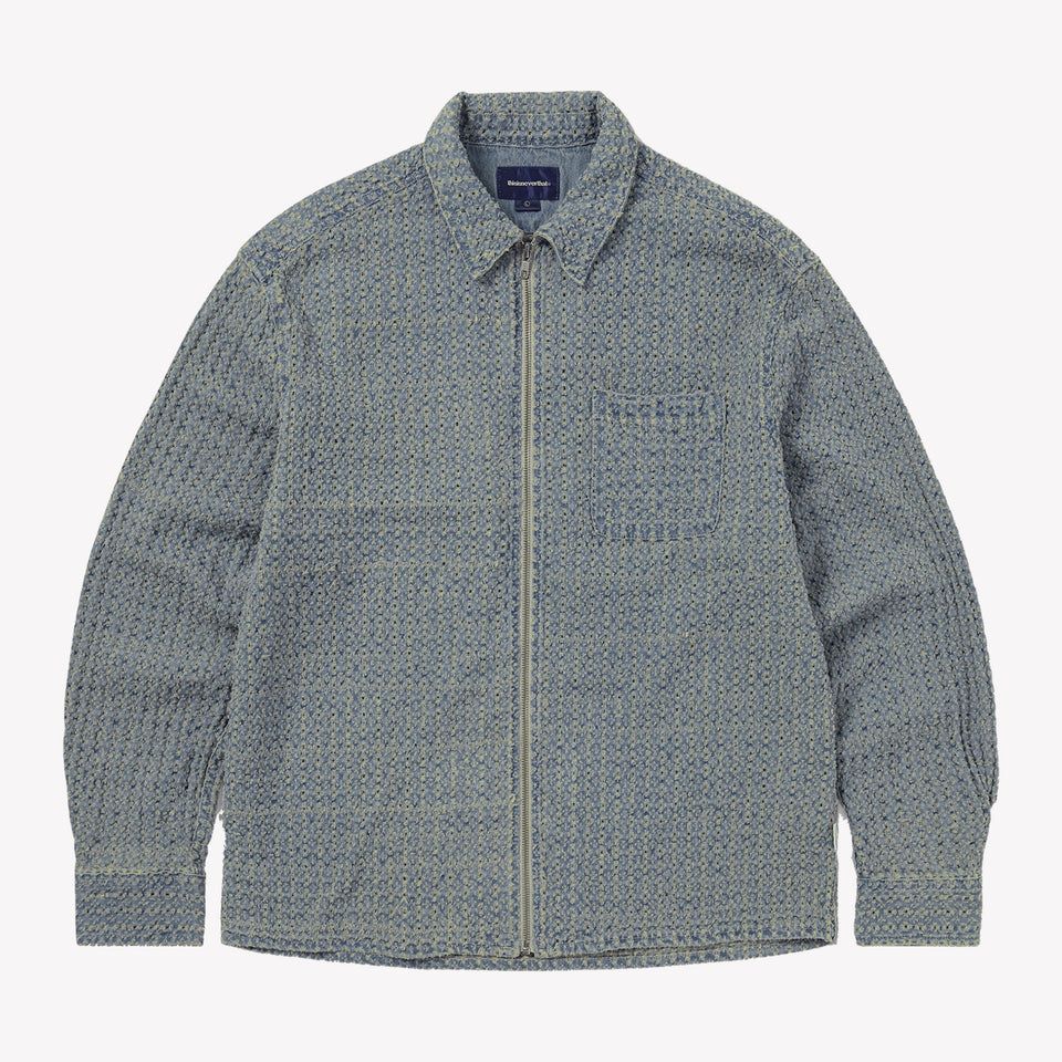 Damaged Denim Shirt Washed Blue