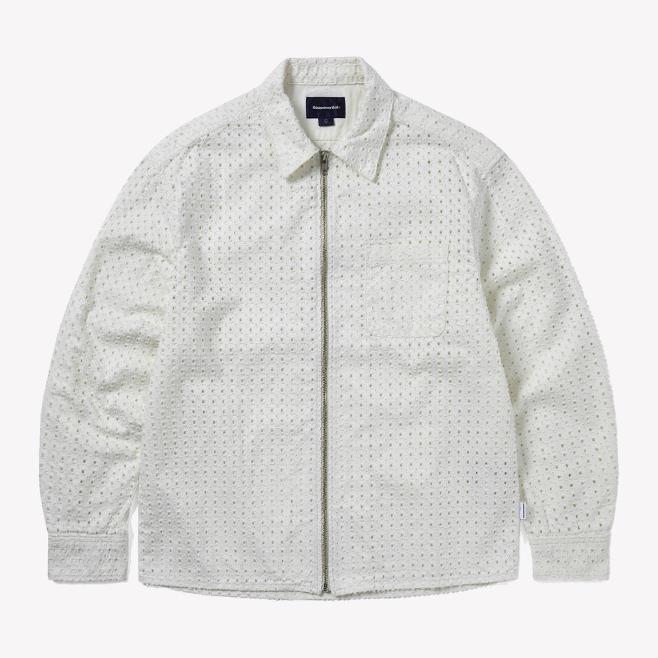 Damaged Denim Shirt White