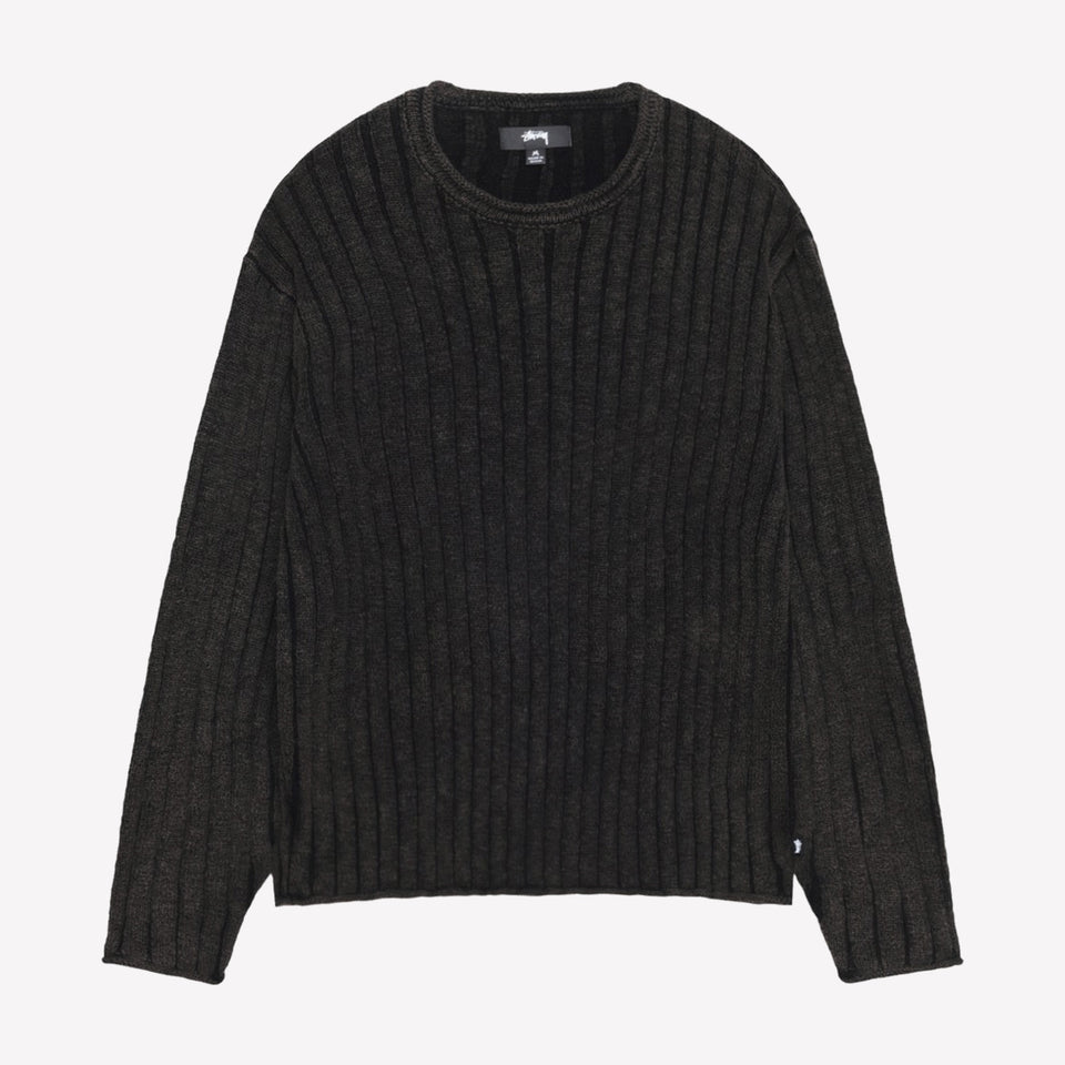 Cotton Slub Knit Crew Black