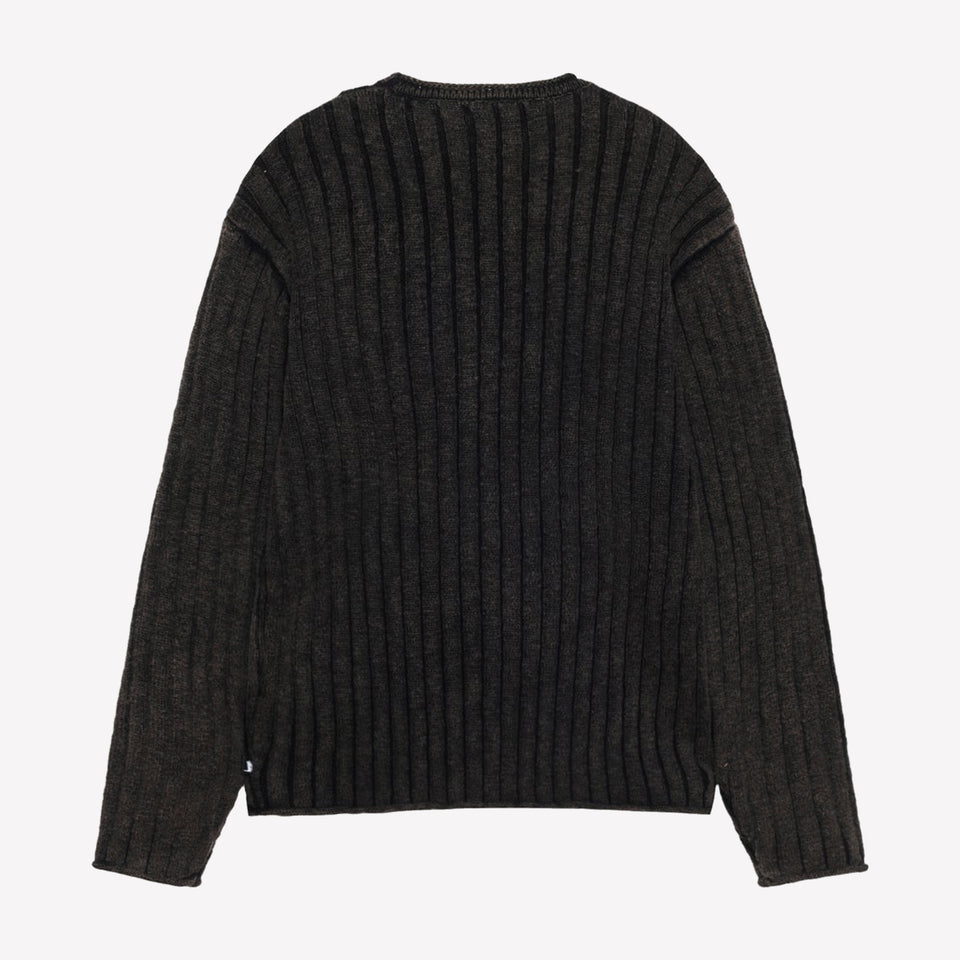 Cotton Slub Knit Crew Black