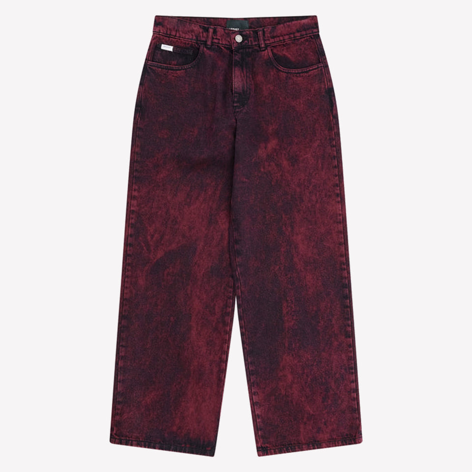 Baggy Denim Pants Burgundy