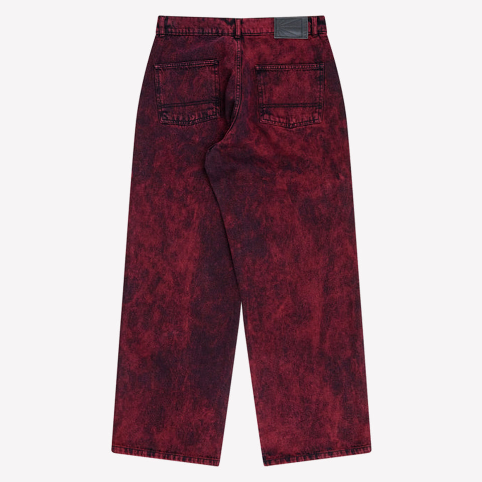 Baggy Denim Pants Burgundy