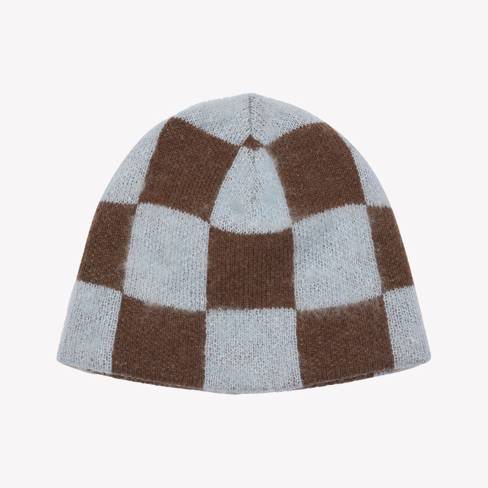 Gas Beanie Blue/Brown Check