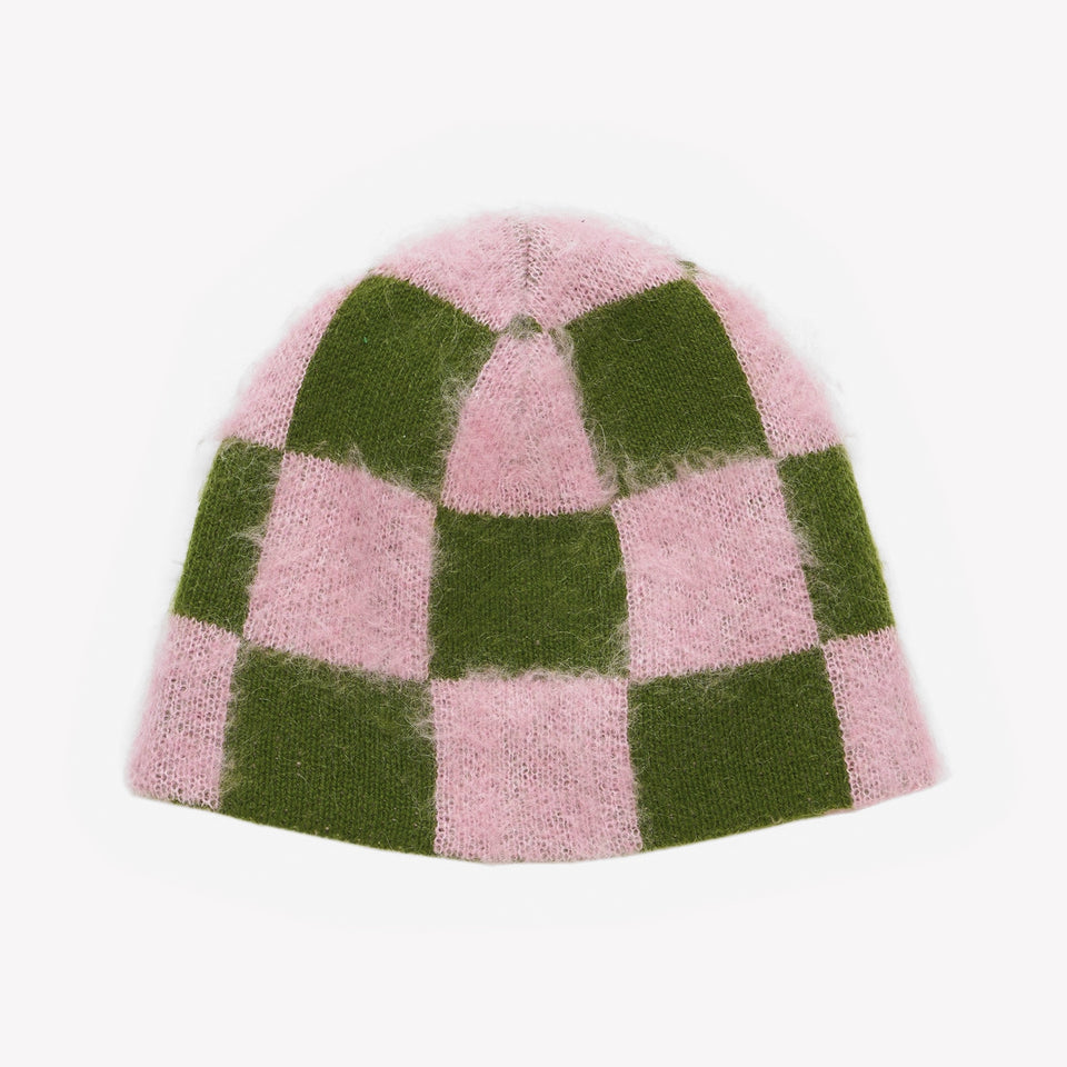 Gas Beanie Green/Pink Check